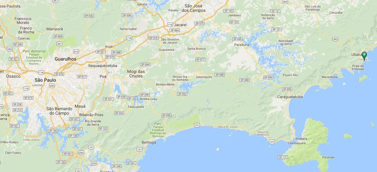 Mapa da praia do Tenório