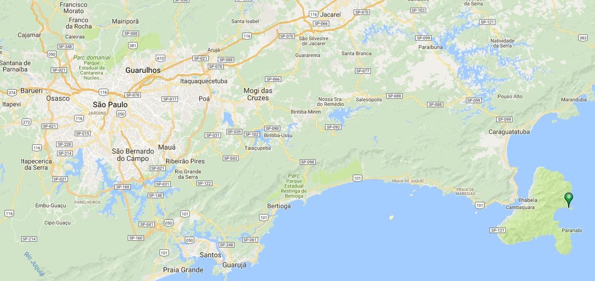 Mapa da praia do Saco do Eustáquio