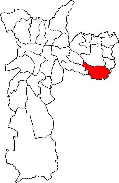 Mapa de São Mateus, sub-prefeitura de São Paulo