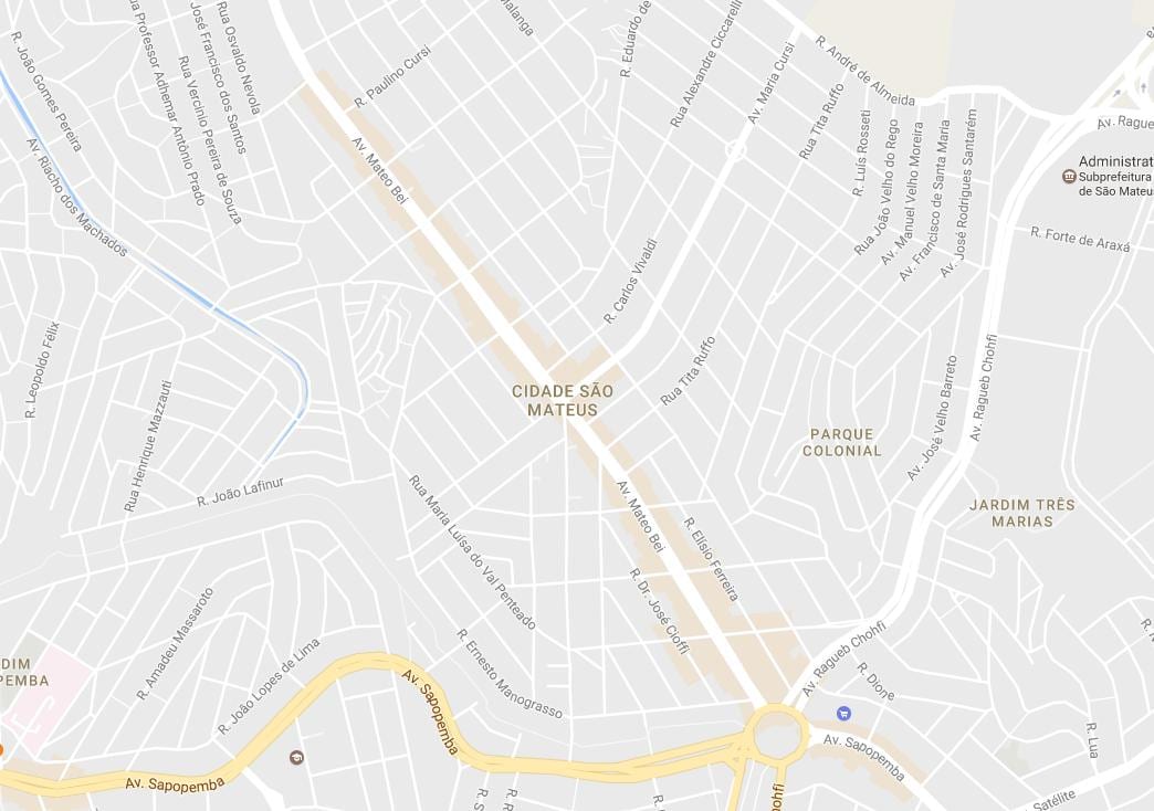 Mapa de São Mateus São Paulo