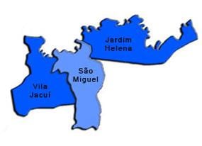 Mapa de São Miguel Paulista sub-prefeitura