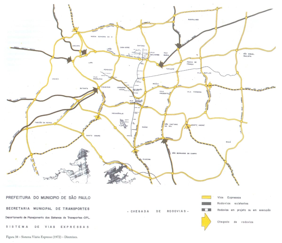 Mapa de São Paulo express faixas