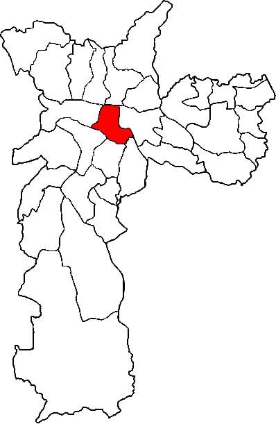 Mapa da Sé sub-prefeitura de São Paulo