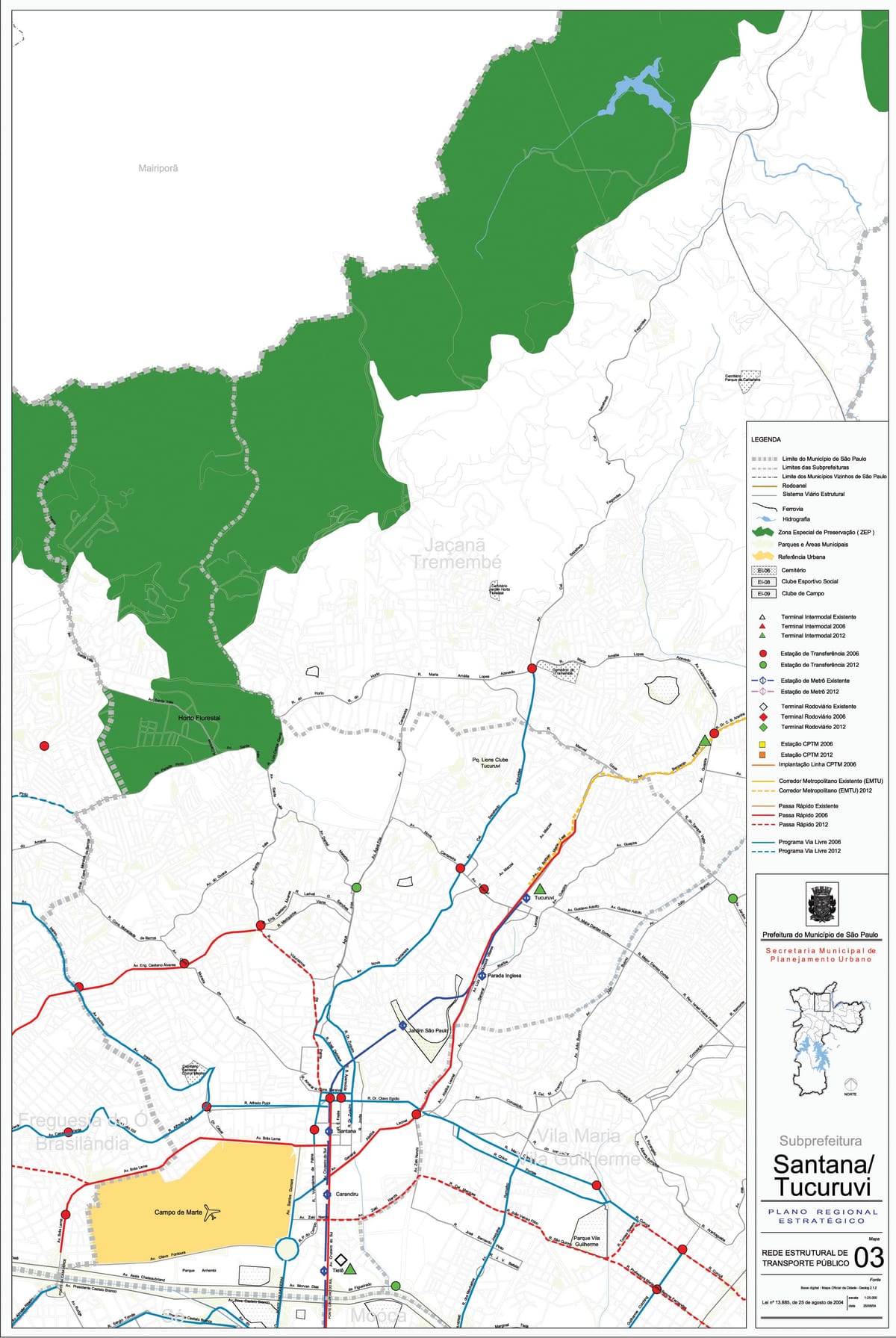 Mapa de Santana São Paulo - transportes Públicos