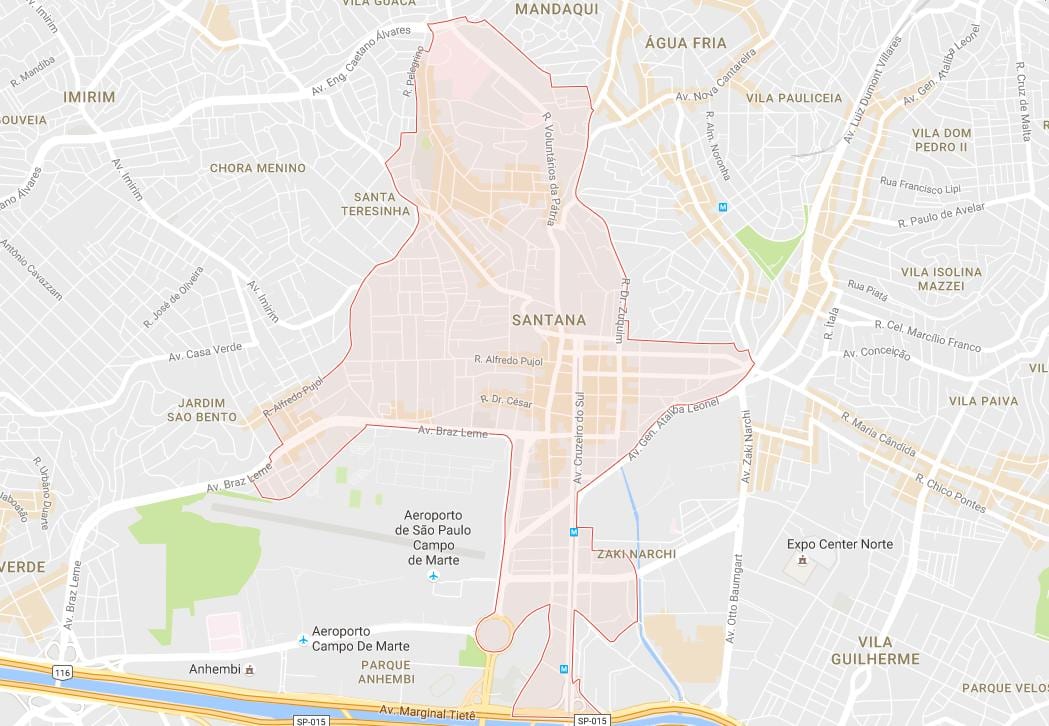 Mapa de Santana, São Paulo