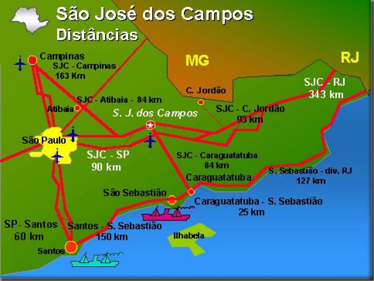 Mapa de São José dos Campos aeroporto