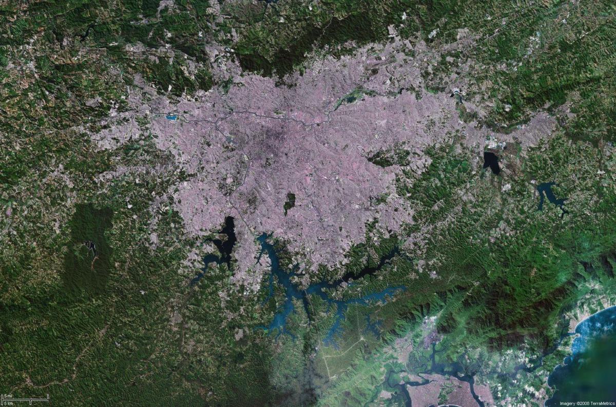 Mapa de São Paulo por satélite