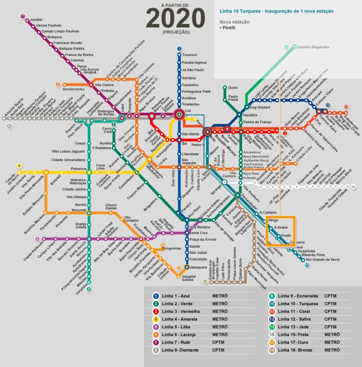 São Paulo rede de metro mapa Mapa de São Paulo rede de metro (Brasil)