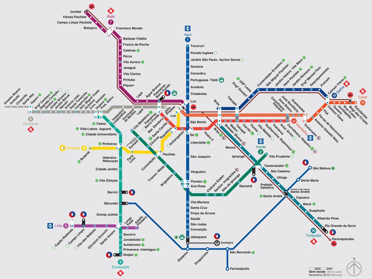 Mapa de São Paulo transportes