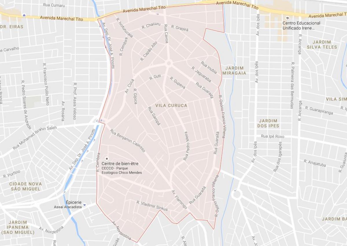 Mapa da Vila Curuçá, São Paulo