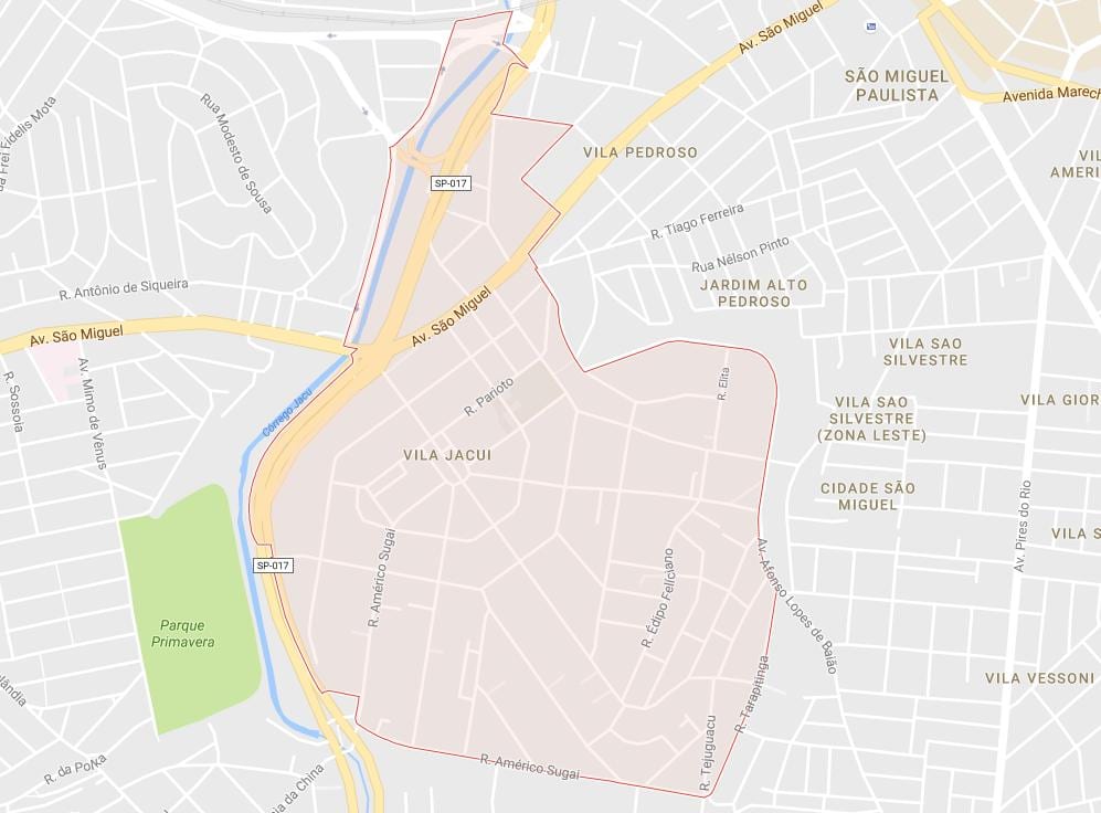 Mapa da Vila Jacuí São Paulo