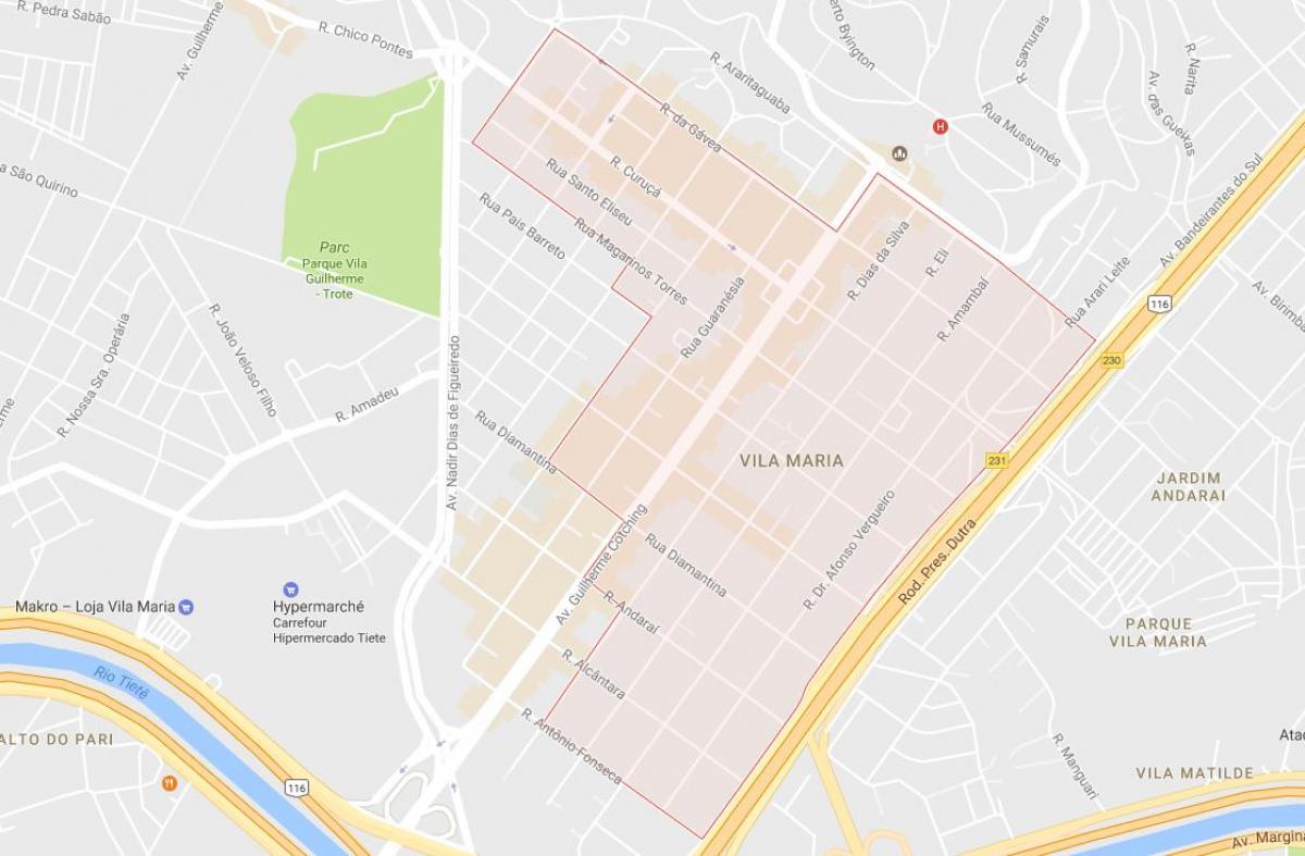 Mapa da Vila Maria, São Paulo