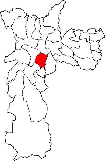 Mapa da Vila Mariana sub-prefeitura de São Paulo