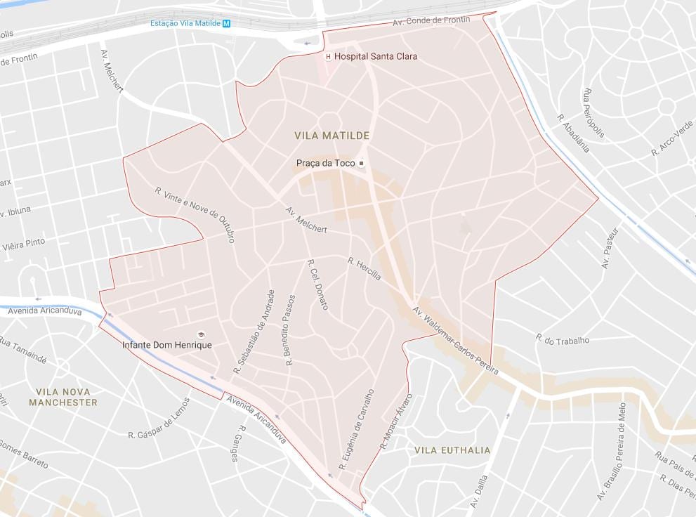 Mapa da Vila Matilde São Paulo