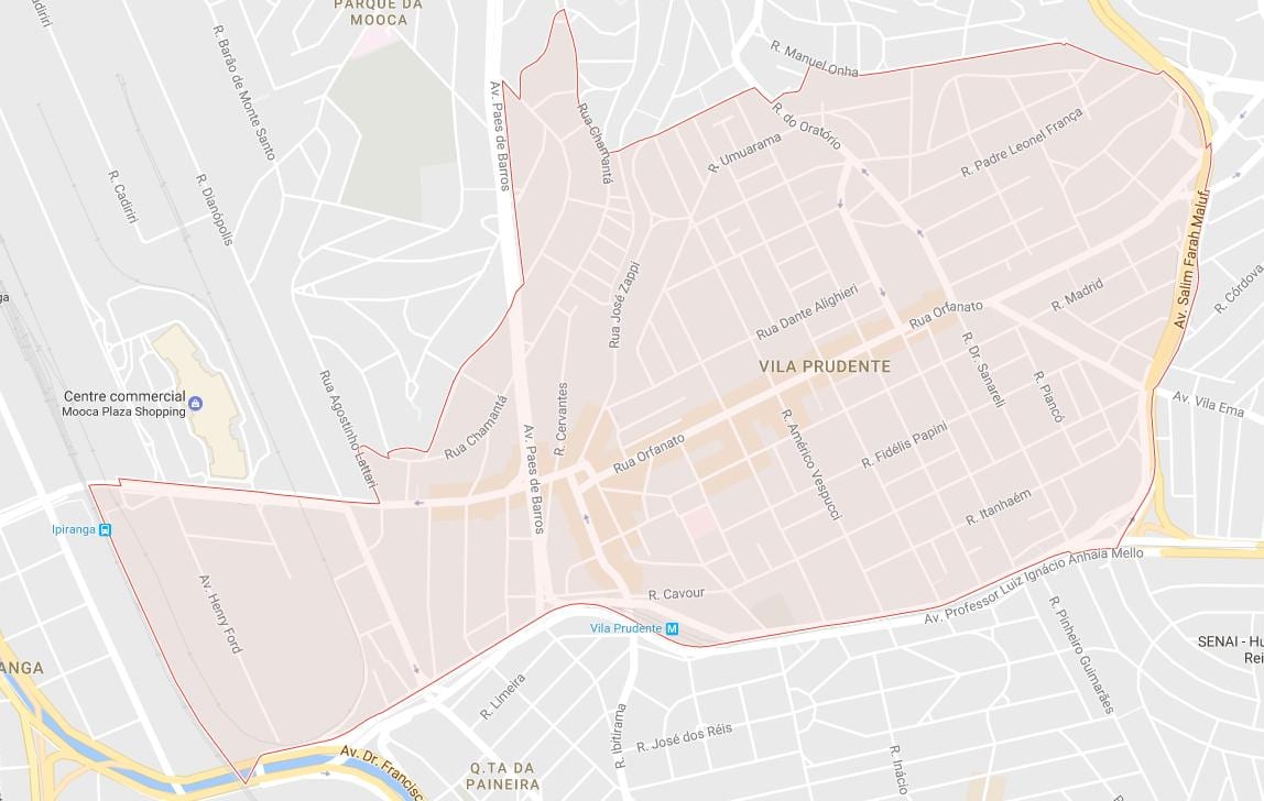 Mapa da Vila Prudente São Paulo