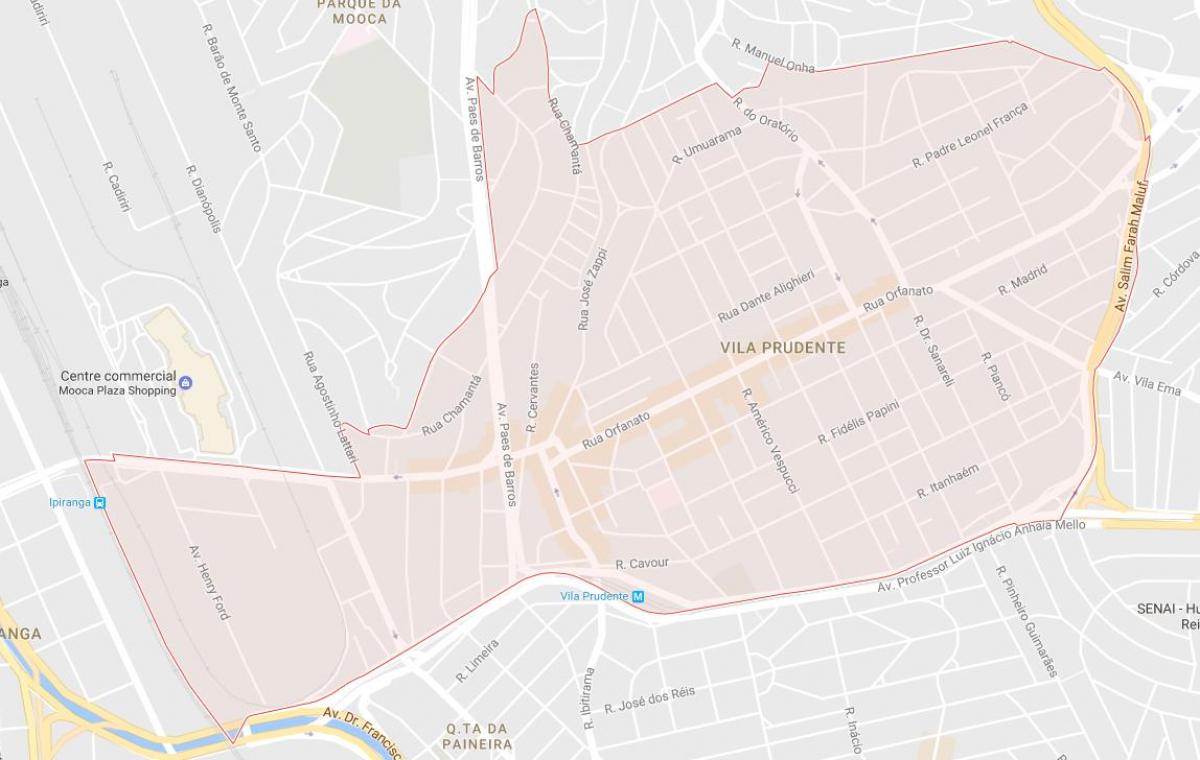 Mapa da Vila Prudente São Paulo