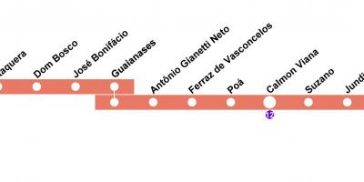 Mapa da CPTM de São Paulo - Linha 11 - Coral
