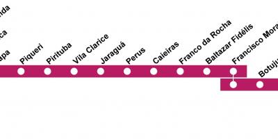 Mapa da CPTM de São Paulo - Linha 7 - Rubi