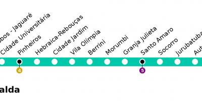 Mapa da CPTM de São Paulo - Linha 9 - Esmeralde