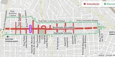 Mapa da avenida Paulista São Paulo