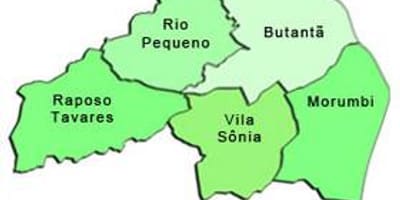 Mapa do Butantã, sub-prefeitura