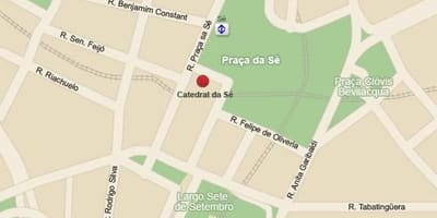 Mapa da catedral metropolitana de São Paulo