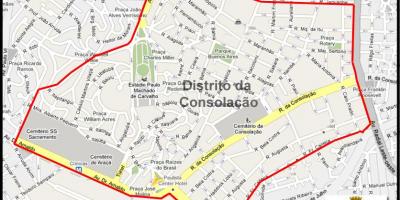 Mapa da Consolação, em São Paulo