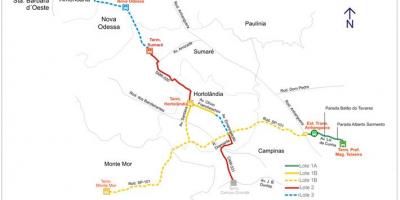 Mapa do corredor metropolitano Biléo Soares