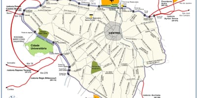 Mapa da grande centro de São Paulo