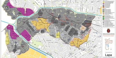 Mapa da Lapa, São Paulo - Ocupação do solo