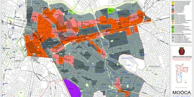 Mapa da Mooca São Paulo - Ocupação do solo