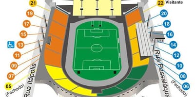 Mapa do Pacaembu, São Paulo estádio
