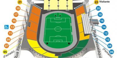 Mapa do Pacaembu, São Paulo estádio