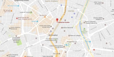Mapa do Palácio dos Correios de São Paulo