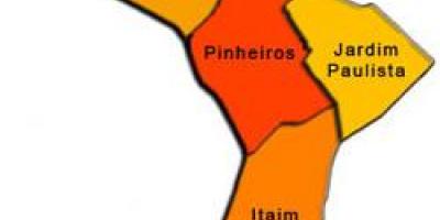 Mapa de Pinheiros sub-prefeitura