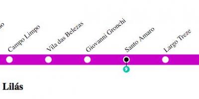 Mapa do metrô de São Paulo - Linha 5 - Lilás