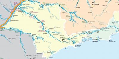 Mapa de São Paulo rios