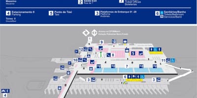 Mapa terminal de ônibus da Barra Funda