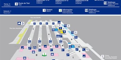 Mapa do terminal rodoviário Jabaquara - piso superior