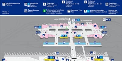 Mapa do terminal rodoviário Tietê - piso superior
