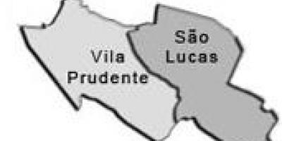 Mapa da Vila Prudente sub-prefeitura