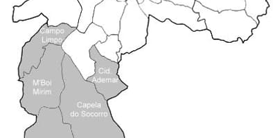 Mapa da zona Sul de São Paulo